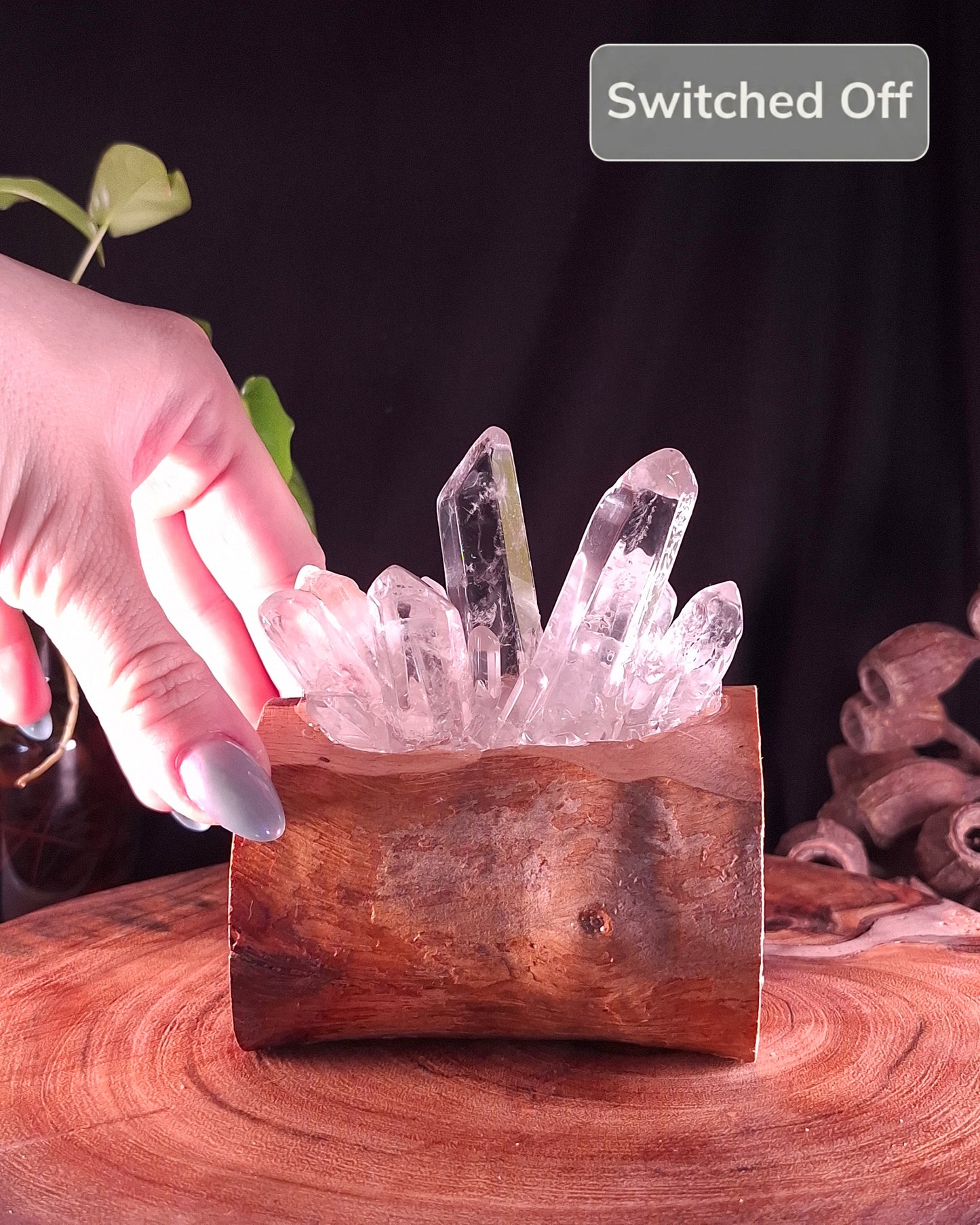 The Cyclone Fina Clear Quartz Cluster Lamp