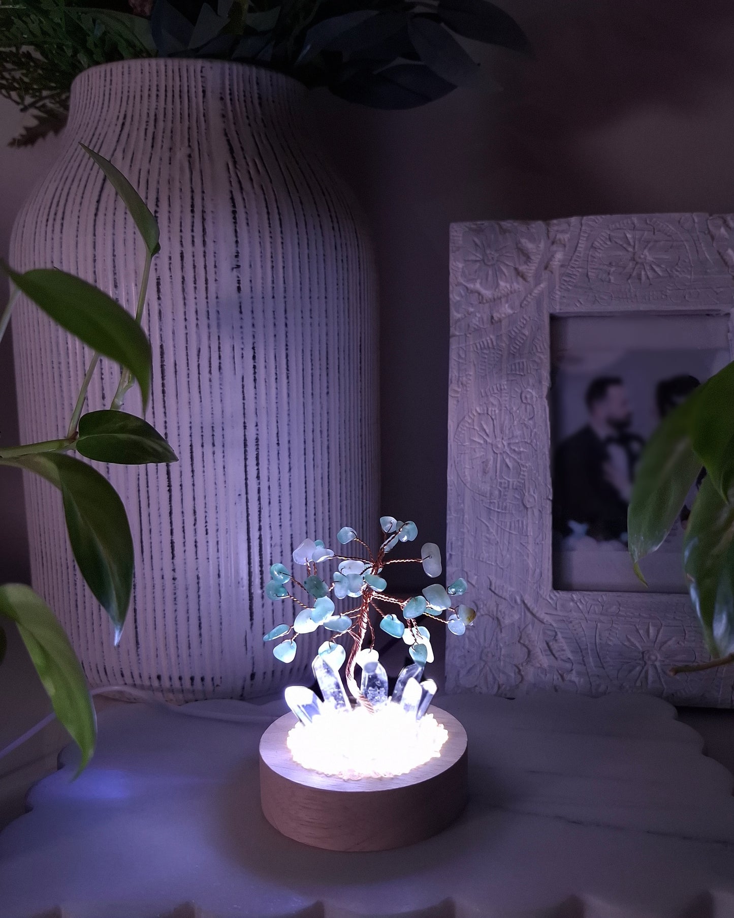 The Green Aventurine Crystal Gem Tree Lamp