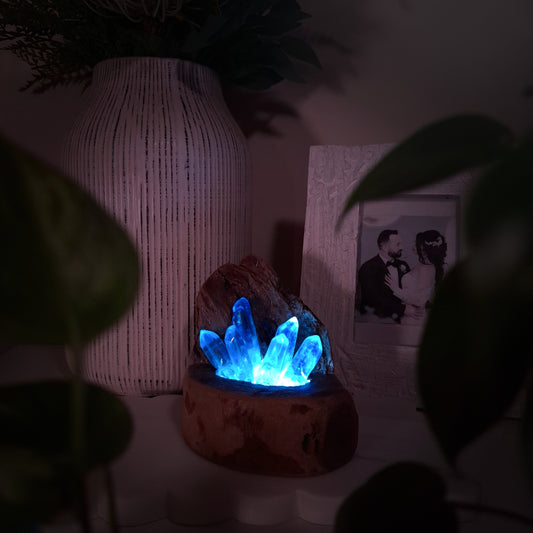 Aqua Aura Quartz Eucalyptus Lamp