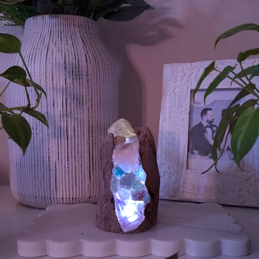The Mindil Driftwood Rainbow Pillar Lamp