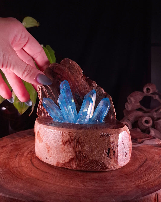 Aqua Aura Quartz Eucalyptus Lamp