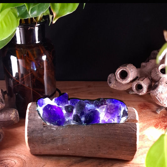 The Sovereign Amethyst Log Lamp – Authentic Cyclone Fina Timber