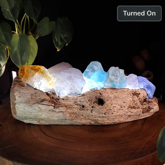 The Mindil Horizon Driftwood Crystal Lamp