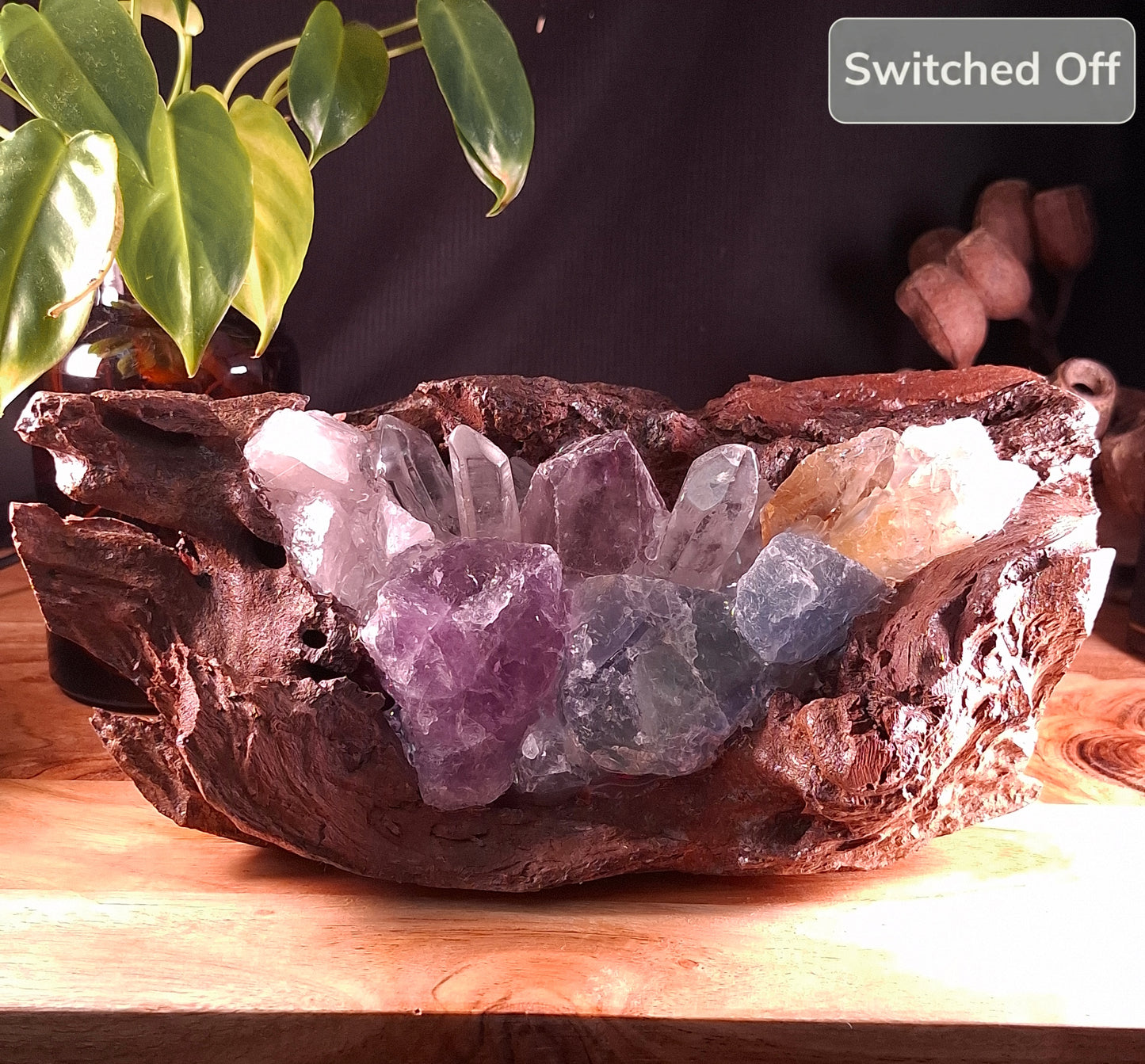 The Outback Eucalyptus Rainbow Crystal Basin lamp