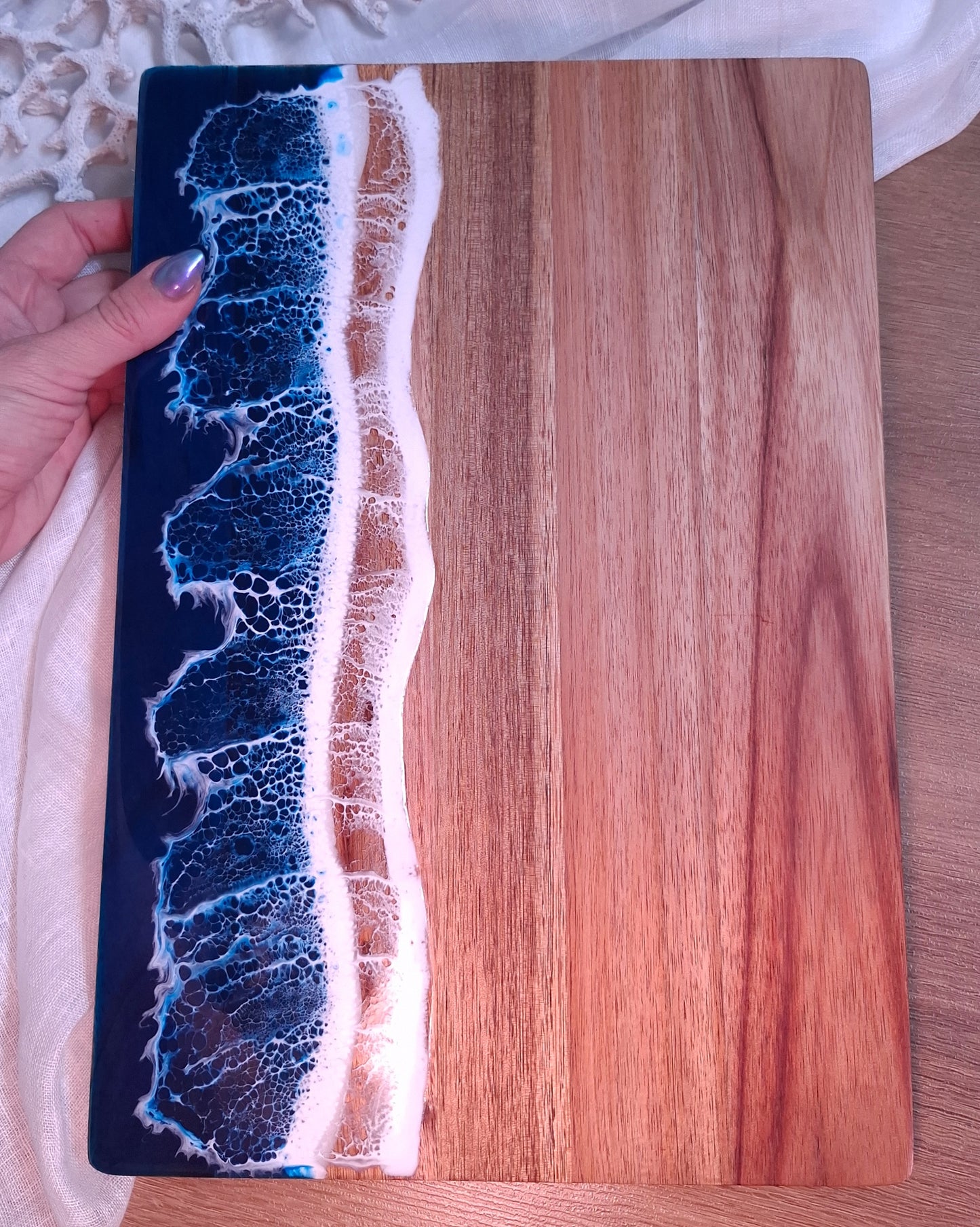 The Ocean Wave Acacia Serving Board