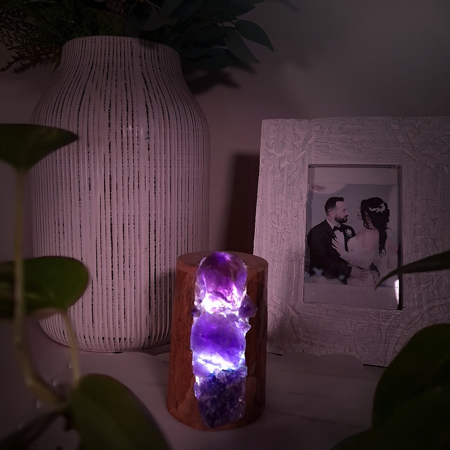 The Cyclone Fina Dark Amethyst Petit Upright Lamp