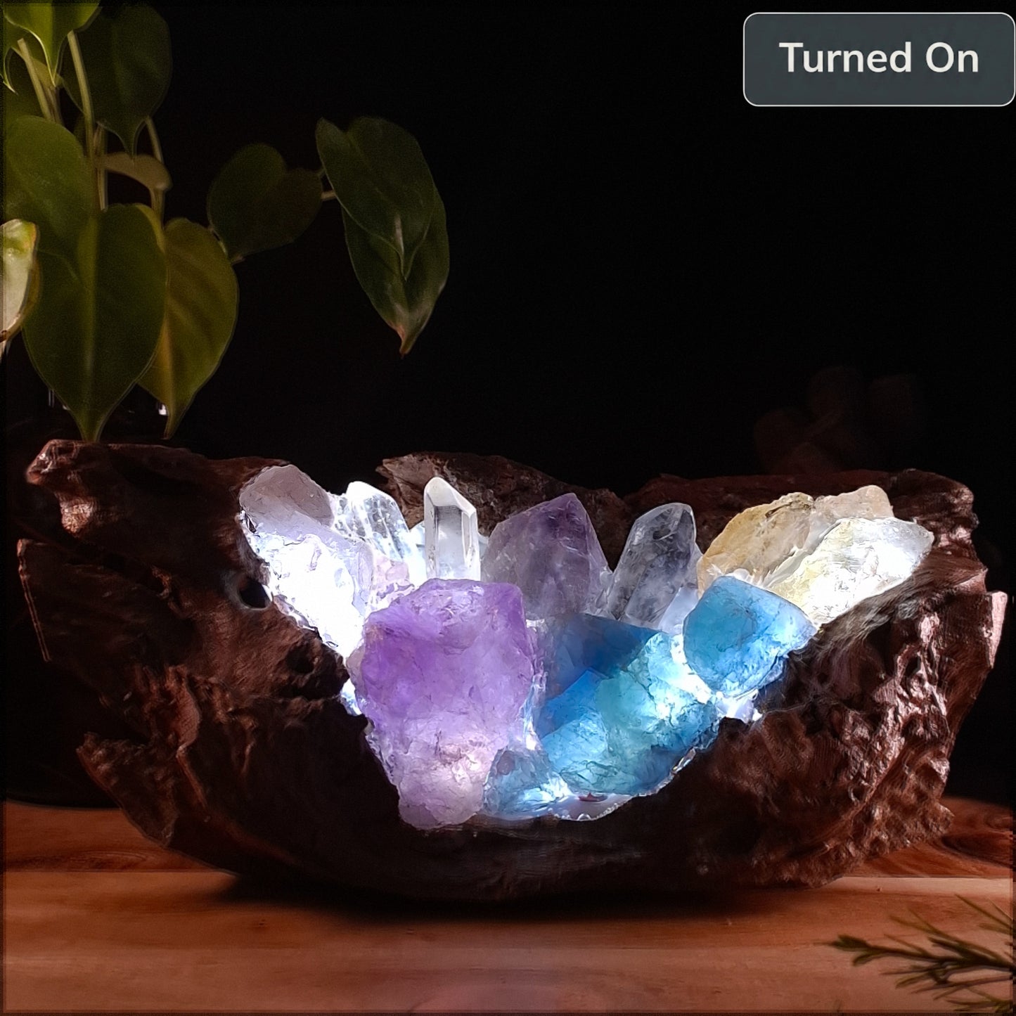 The Outback Eucalyptus Rainbow Crystal Basin lamp