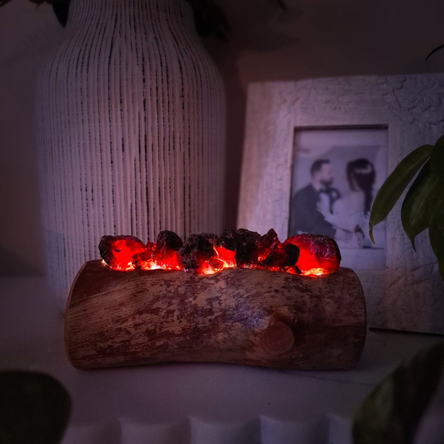 Burning embers eucalyptus lamp