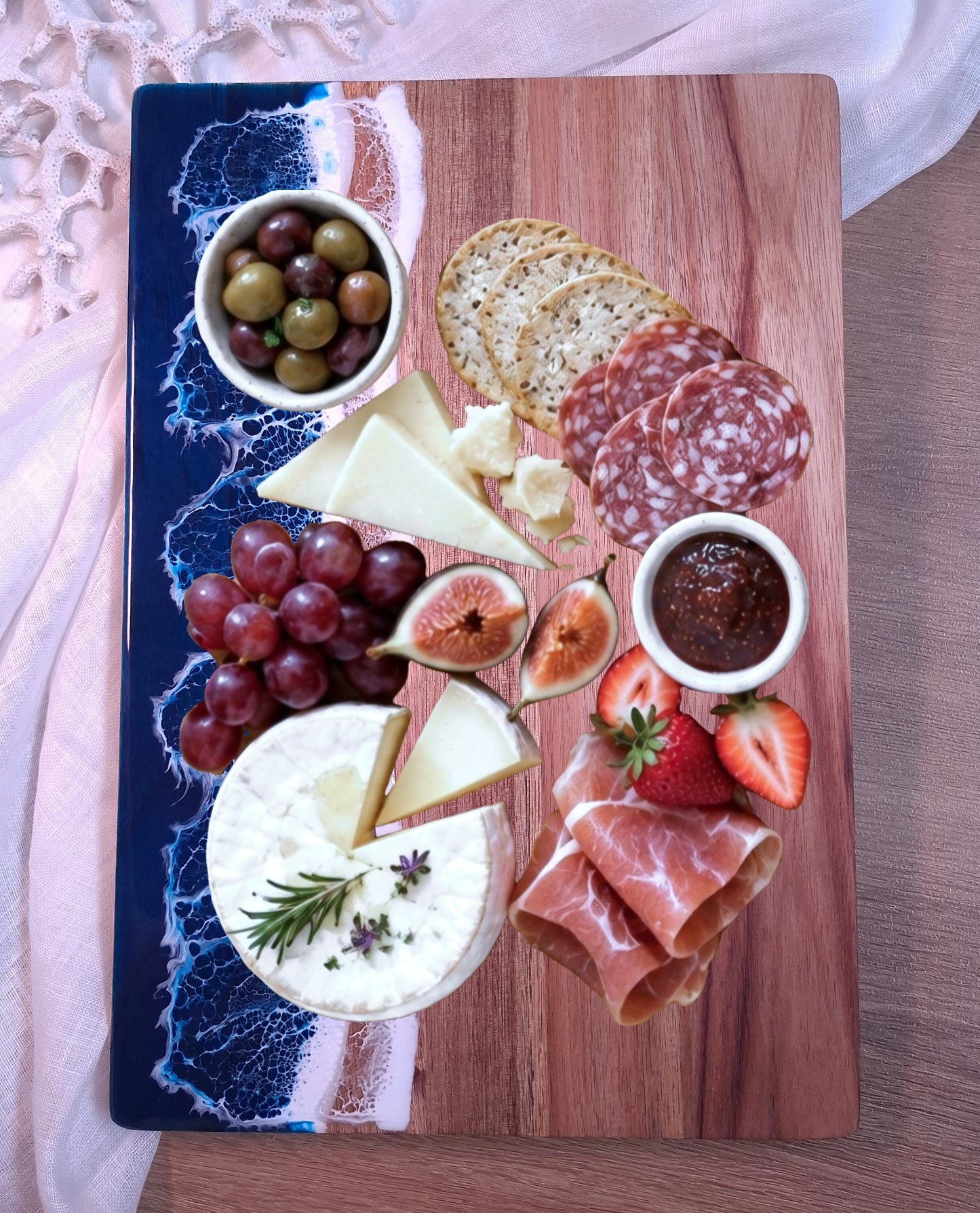 The Ocean Wave Acacia Serving Board